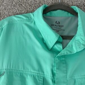 Realtree Fishing Shirt XL Mens Button Up Short Sleeve Vented Outdoors